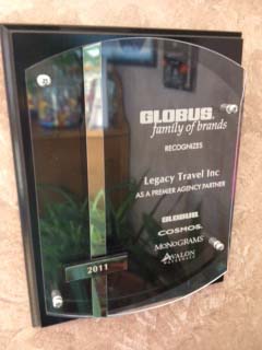 Globus premier agency partner plaque